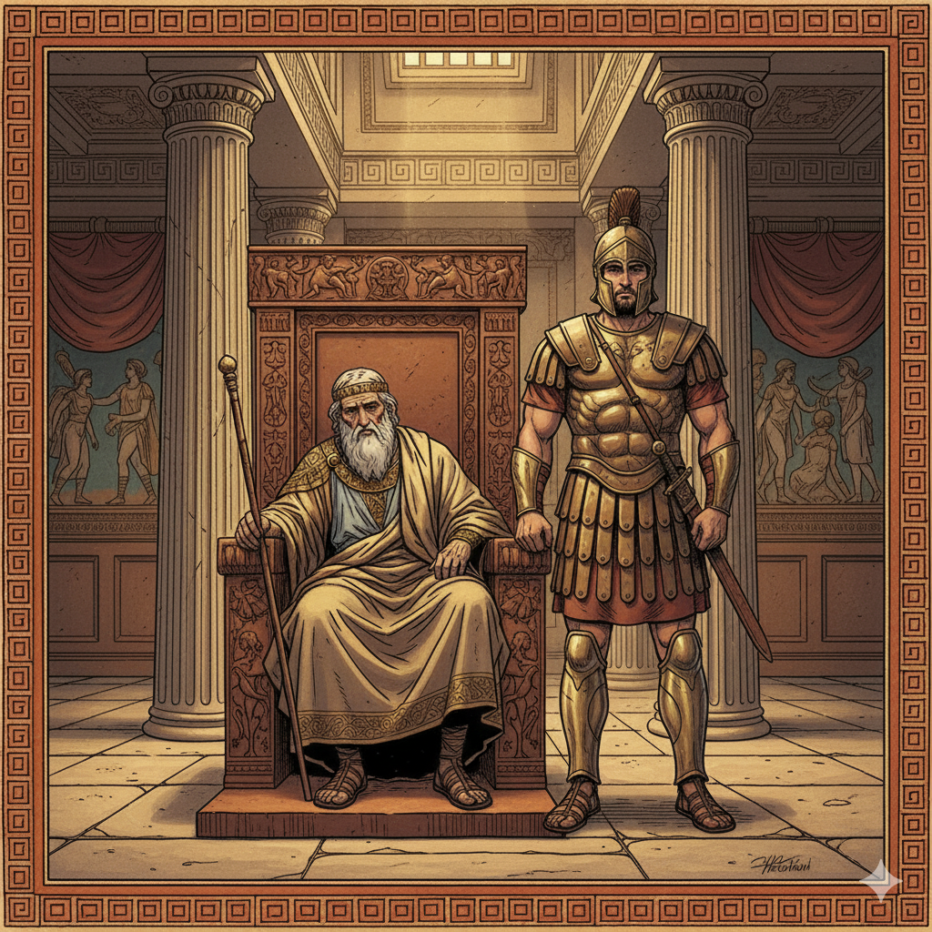 Koning Priamos en zijn zoon Hektor